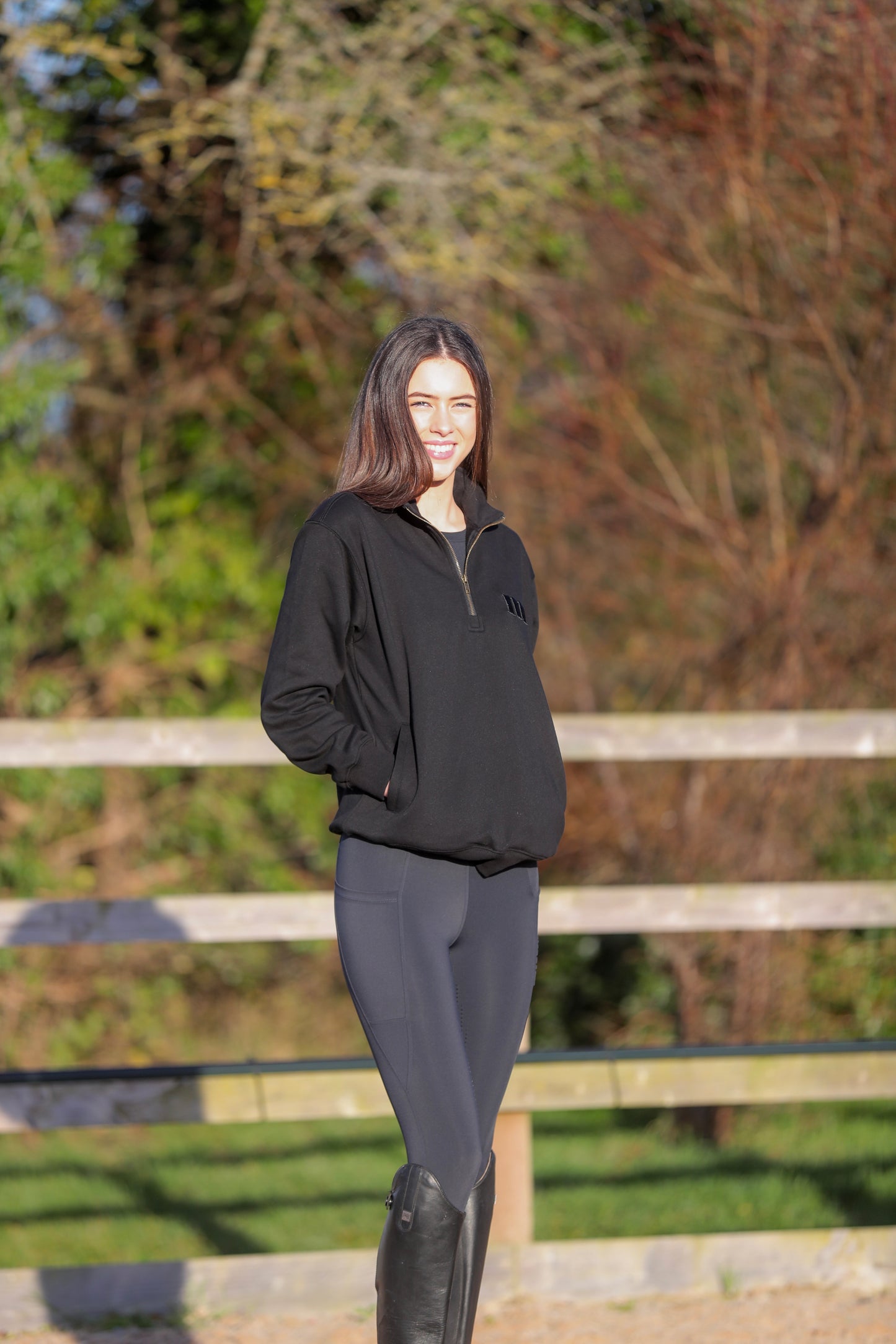 Cosy Quarter Zip Jumper Shadow Black