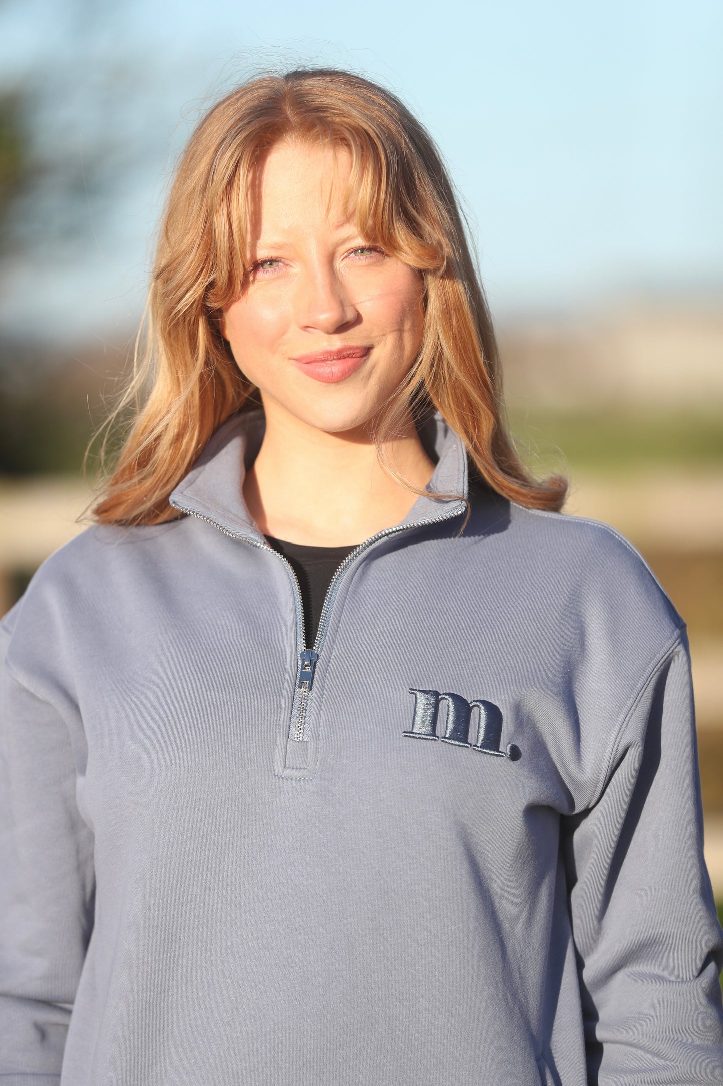 Cosy Quarter Zip Jumper Cornflower Blue