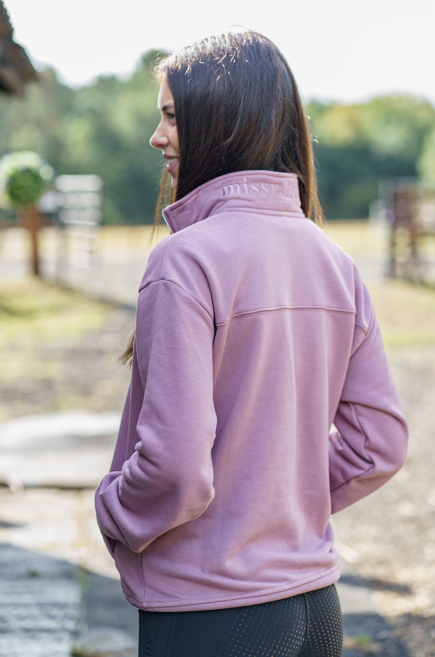 Cosy Quarter Zip Jumper Mauve Heather