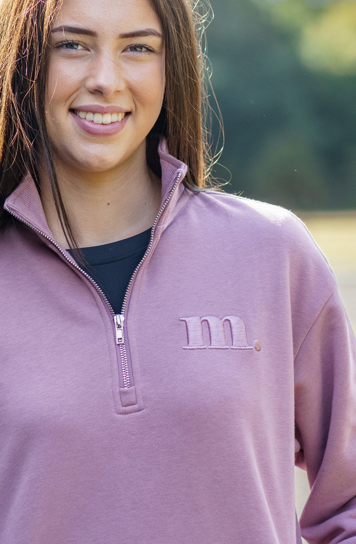 Cosy Quarter Zip Jumper Mauve Heather