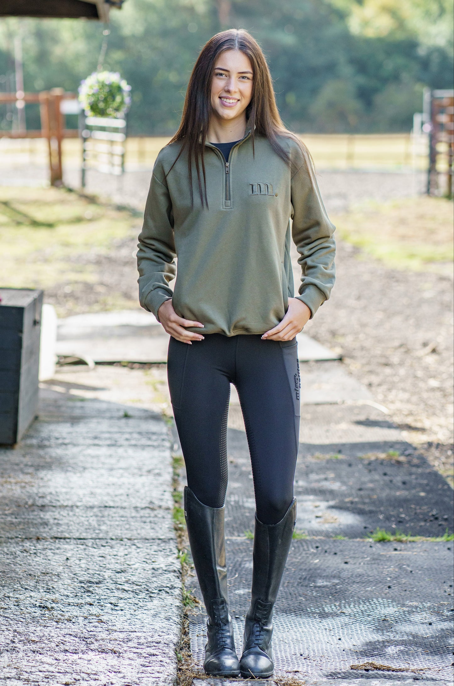 Cosy Quarter Zip Jumper Olive Green
