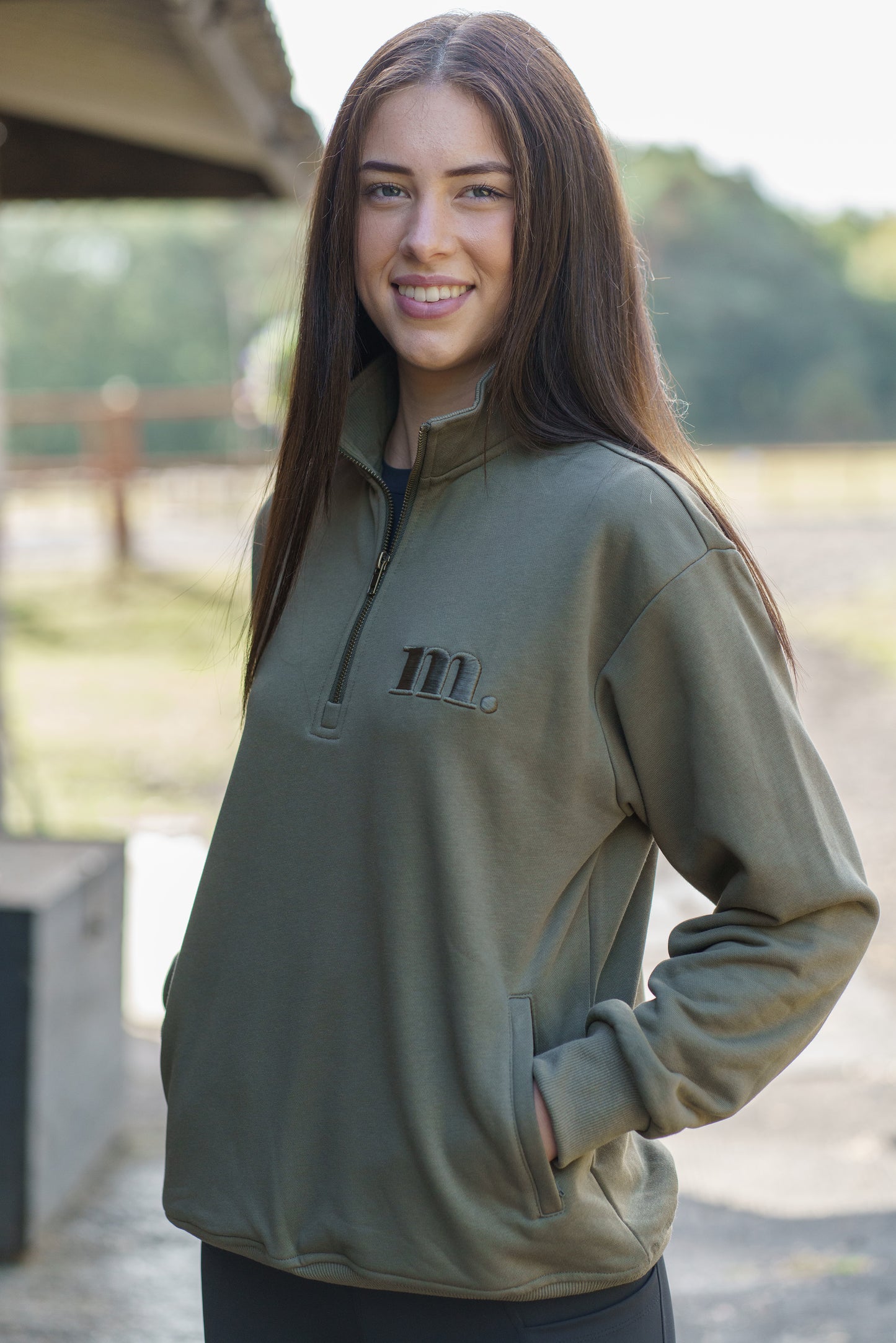 Cosy Quarter Zip Jumper Olive Green