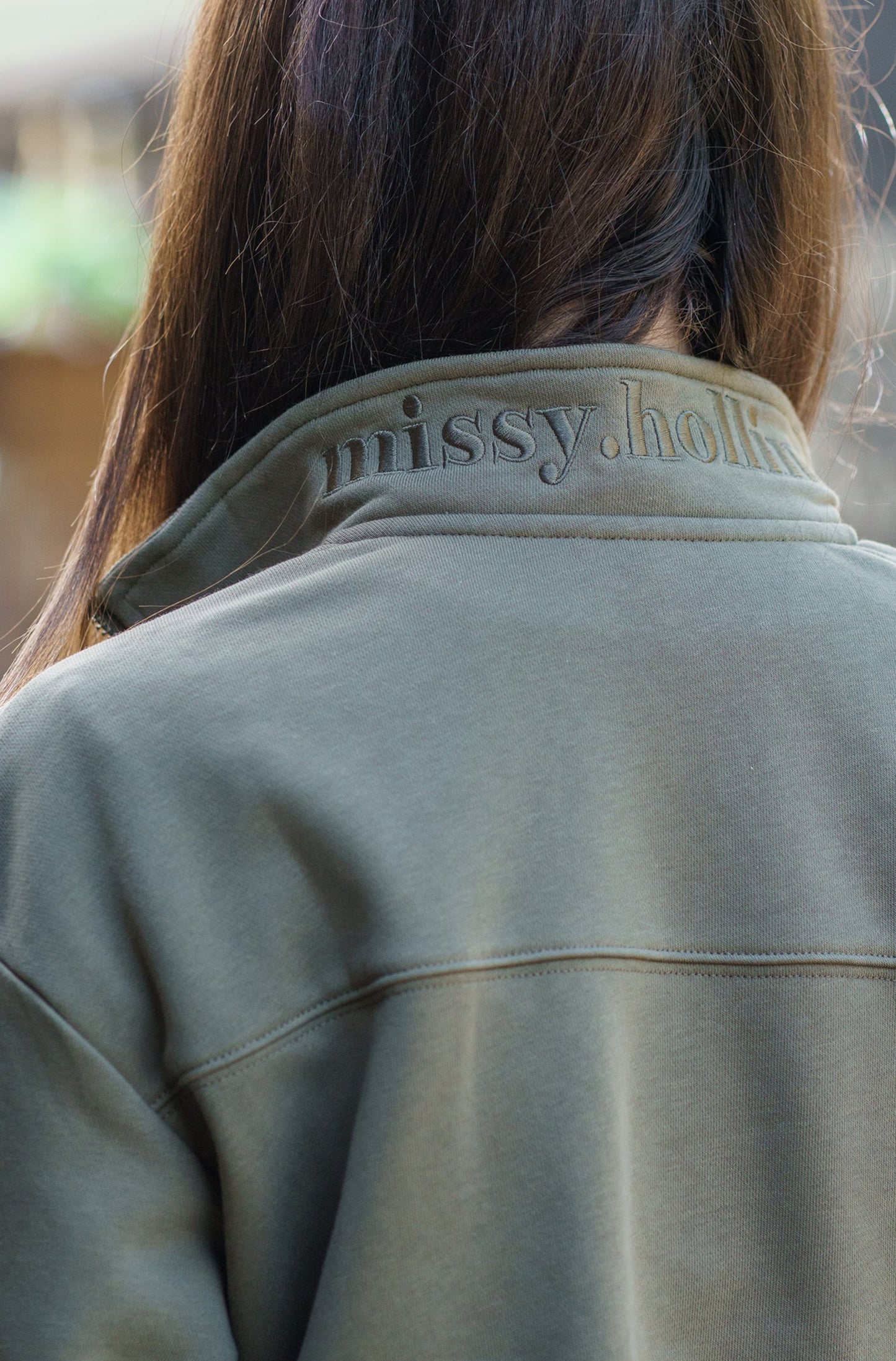 Cosy Quarter Zip Jumper Olive Green
