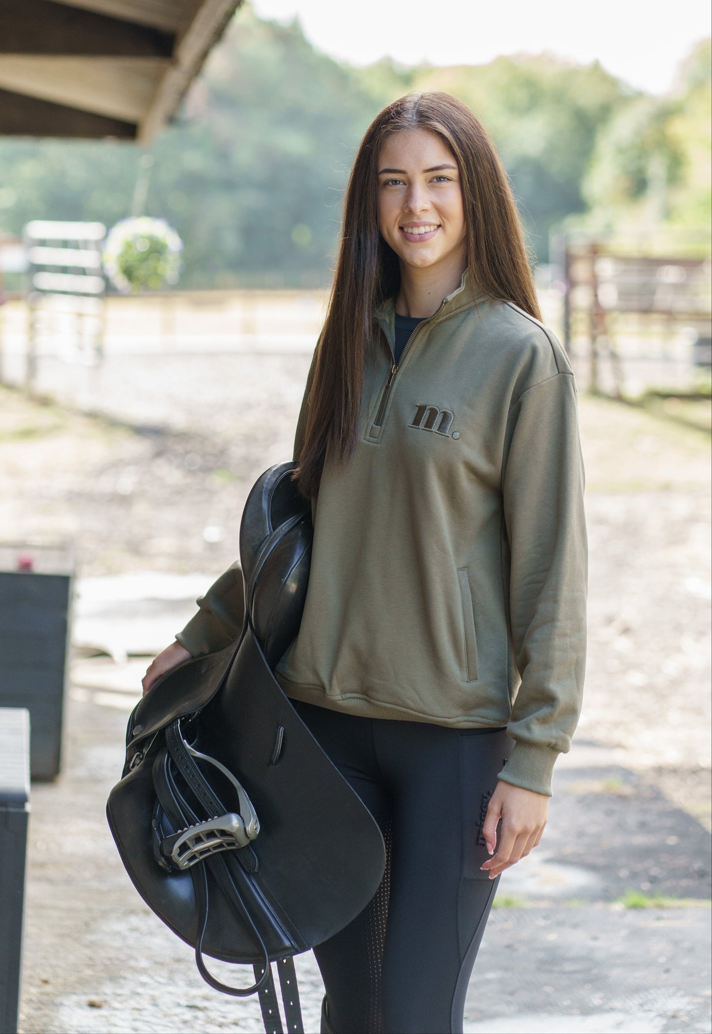Cosy Quarter Zip Jumper Olive Green