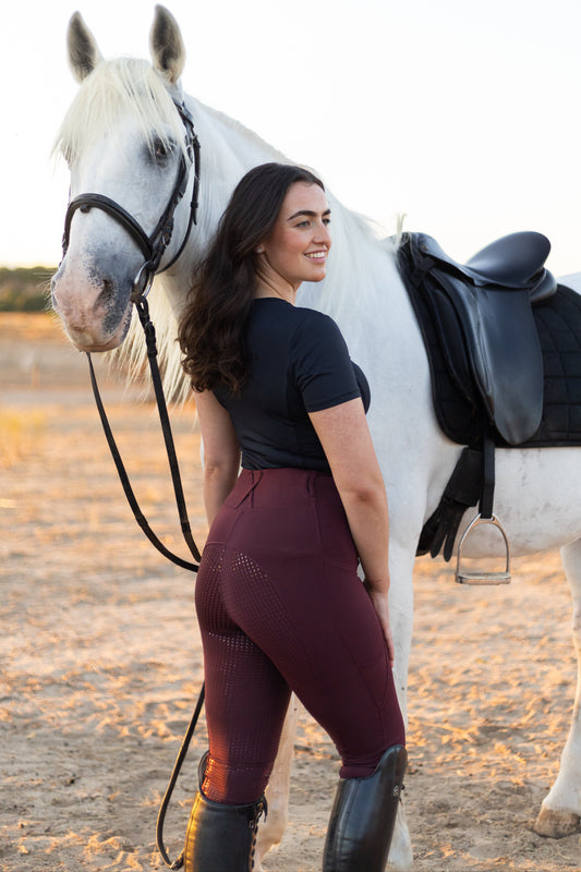 Full Seat Grip Leggings Damson