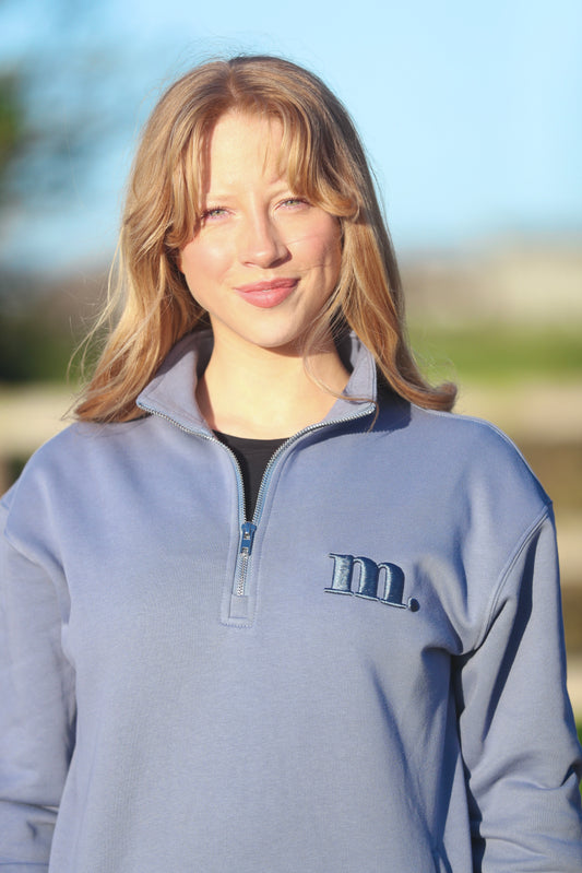 Cosy Quarter Zip Jumper Cornflower Blue
