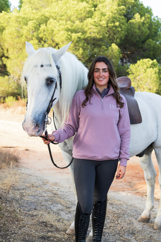 Cosy Quarter Zip Jumper Mauve Heather