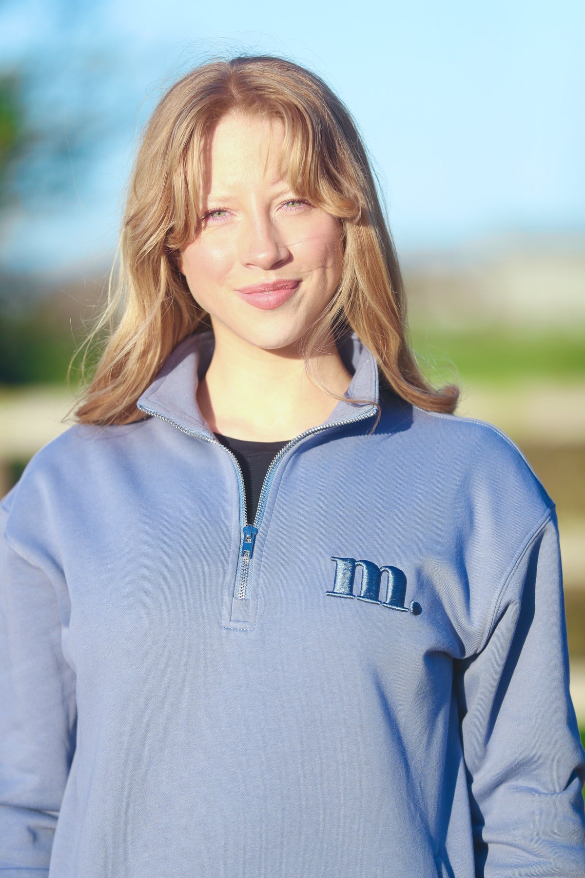 Cosy Quarter Zip Jumper Cornflower Blue