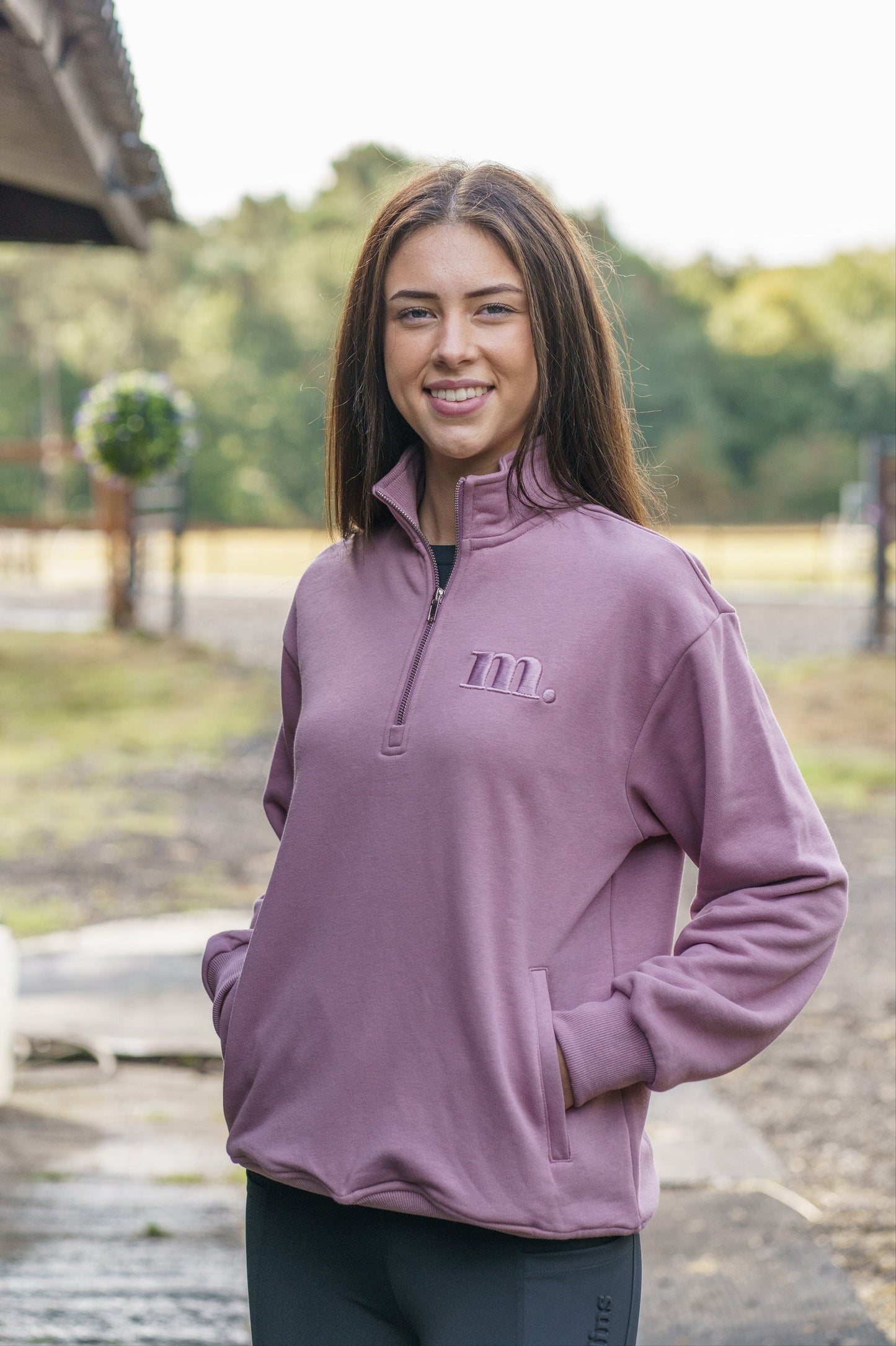Cosy Quarter Zip Jumper Mauve Heather