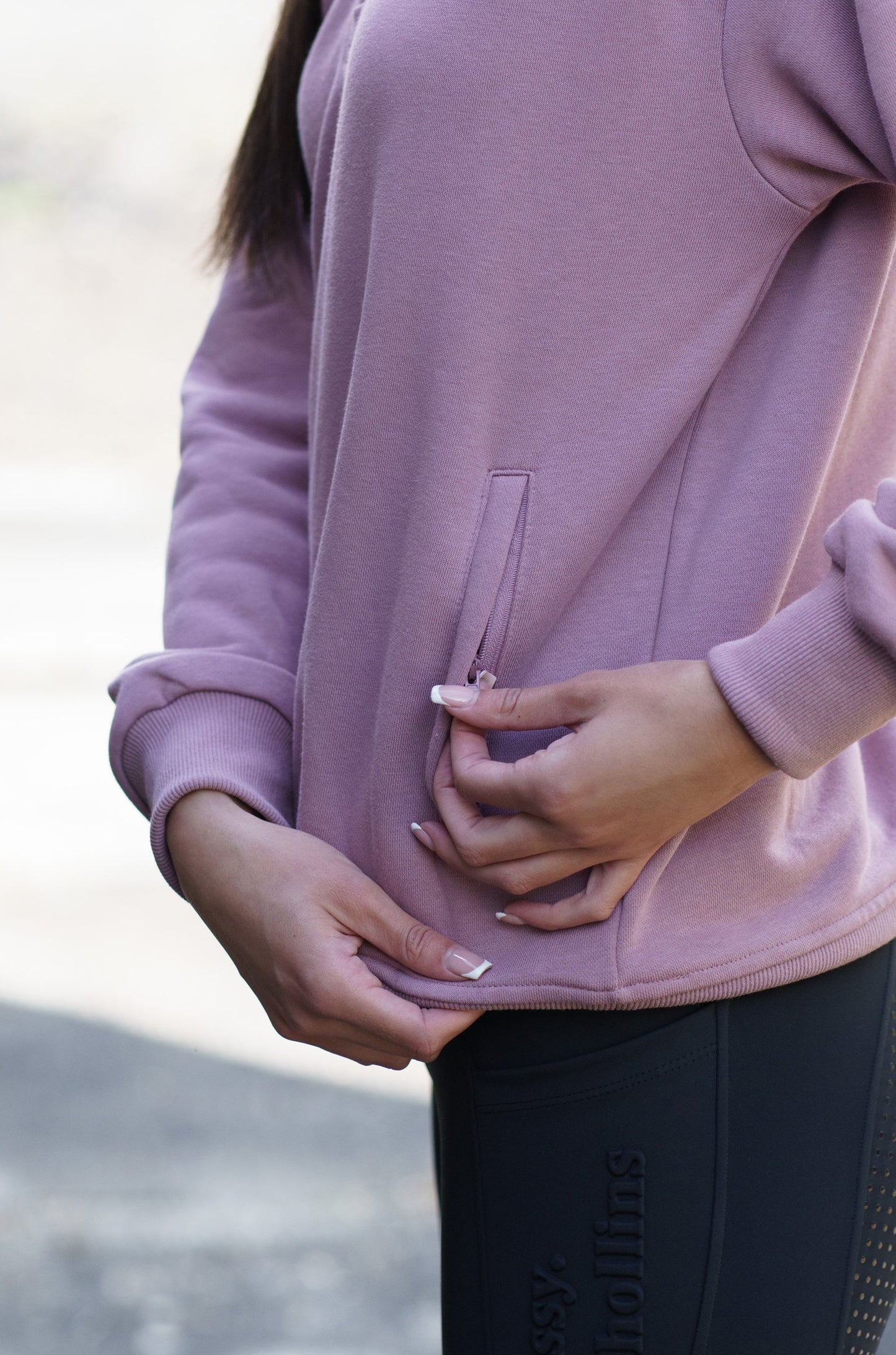 Cosy Quarter Zip Jumper Mauve Heather