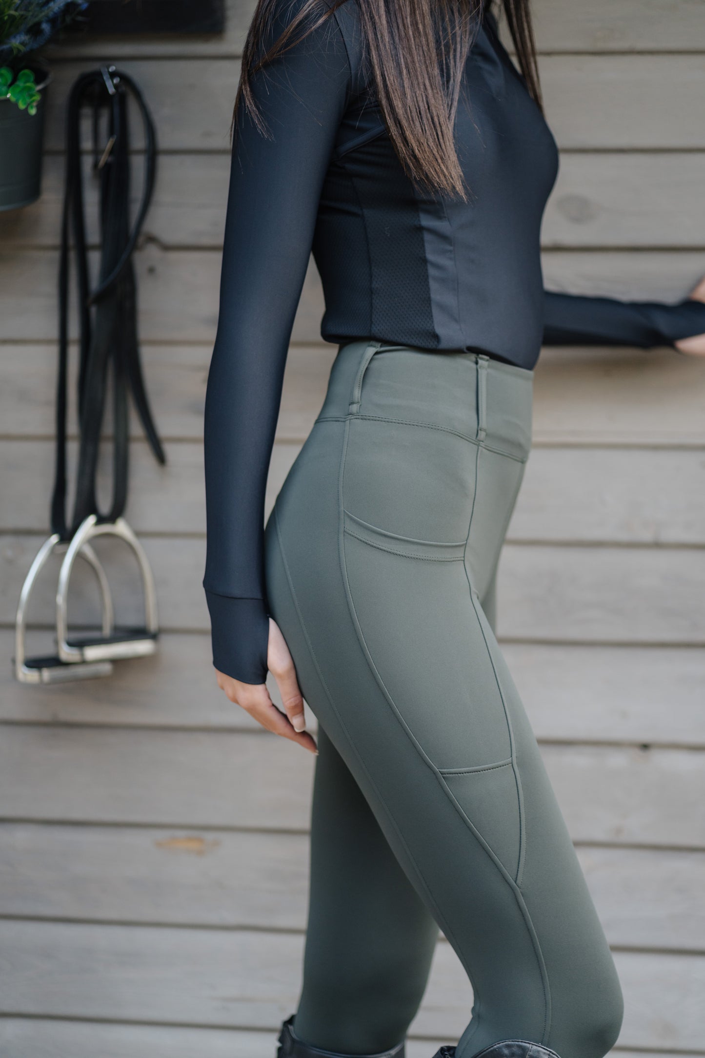 No Grip Leggings Moss Green