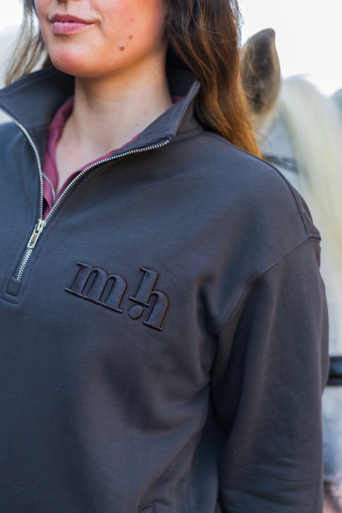 Cosy Quarter Zip Jumper Earth Grey